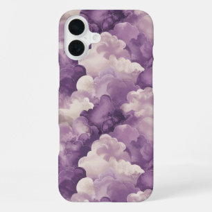 Funda Para iPhone 16 Plus Nubes de acuarela moradas soñadoras