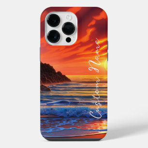 Funda Para iPhone 14 Pro Max Nubes de sol claras y tropicales del océano
