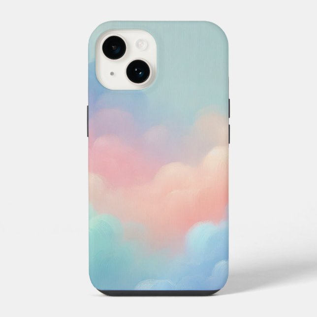 Funda Para iPhone Nubes pasteles (Reverso )