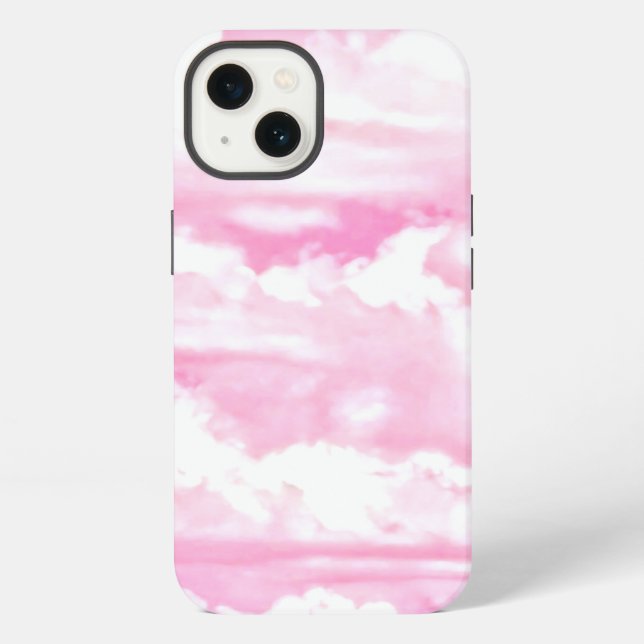 Funda Para iPhone Nubes rosadas felices (Reverso )