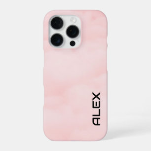 Funda Para iPhone 16 Pro Nubes Suaves de Color Rosa – Textura de Cielo Soña