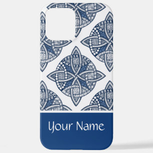 Funda Para iPhone 12 Pro Max Nudo celta azul personalizado con tu nombre