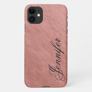 Funda Para iPhone 11 Nugget de oro rosa falso con fuente de escritura e