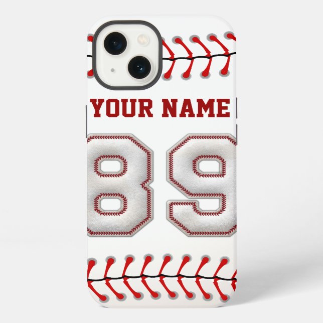 Funda Para iPhone Número de béisbol cosido genial 89 (Reverso )