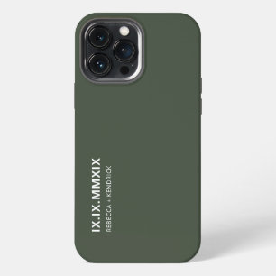 Funda Para iPhone 13 Pro Max Número romano Aniversario Fecha de pareja coincide