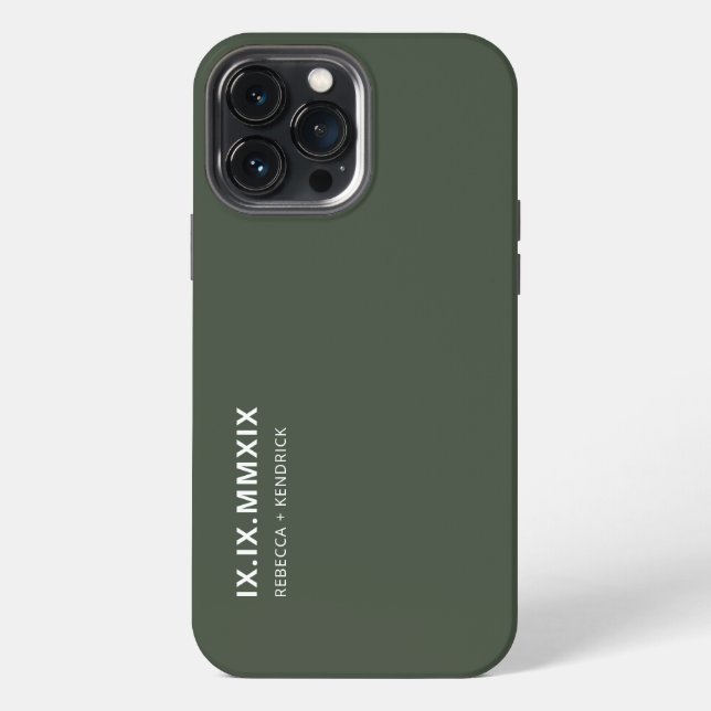 Funda Para iPhone Número romano Aniversario Fecha de pareja coincide (Reverso )