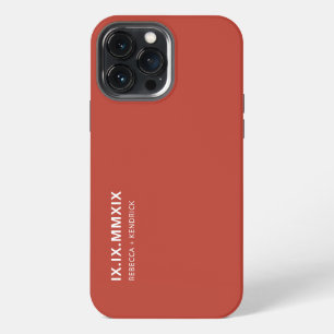 Funda Para iPhone 13 Pro Max Número romano Aniversario Fecha de pareja coincide