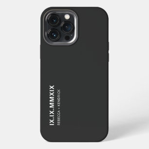 Funda Para iPhone 13 Pro Max Número romano Aniversario Fecha de pareja coincide