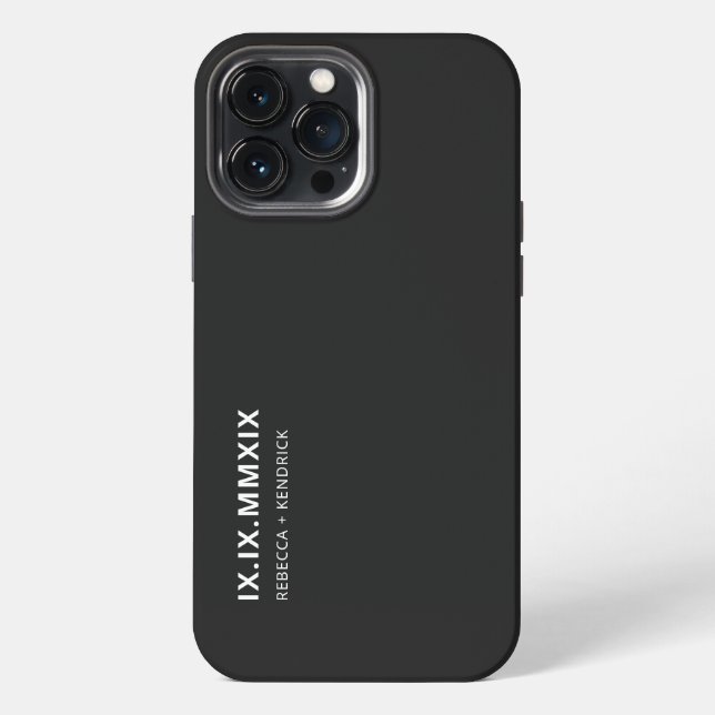 Funda Para iPhone Número romano Aniversario Fecha de pareja coincide (Reverso )