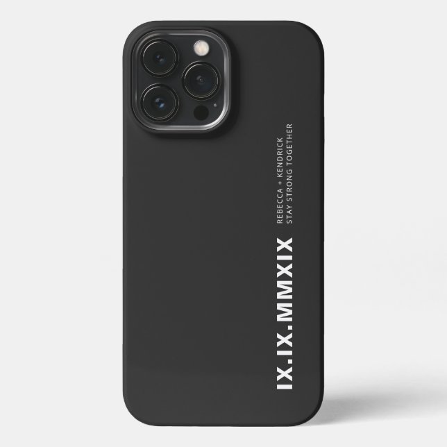 Funda Para iPhone Números Romanos de Fecha de Aniversario Modernos a (Reverso )