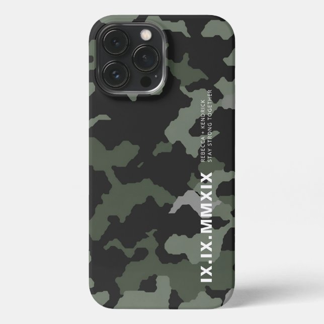 Funda Para iPhone Números Romanos Modernos Fecha de Aniversario Camu (Reverso )
