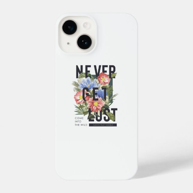 Funda Para iPhone Nunca se pierda el lema floral (Reverso )