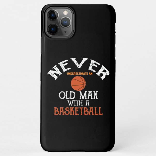 Funda Para iPhone Nunca subestimes a un anciano con baloncesto (Reverso)