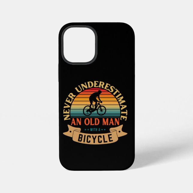 Funda Para iPhone Nunca subestimes a un anciano con una bicicleta (Reverso )