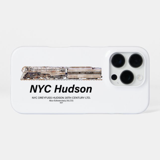 Funda Para iPhone NYC Dreyfuss Hudson Steam Locomotive. Profile (Reverso Horizontal)