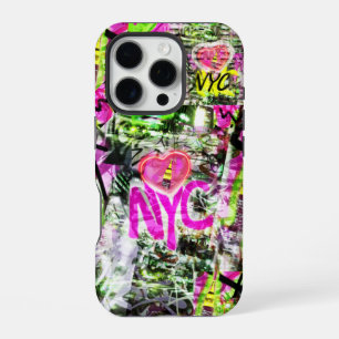 Funda Para iPhone 16 Pro nyc me encanta el graffiti de la ciudad de NY