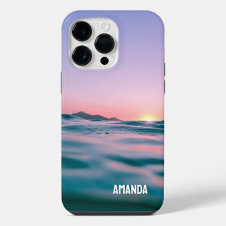 Funda Para iPhone 14 Pro Max Ocean Water Sun Rise Island Relaxing Custom Name