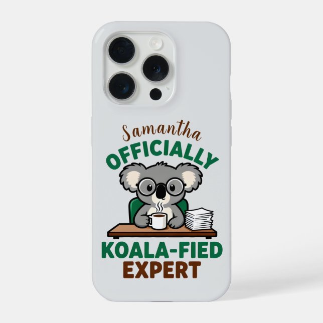 Funda Para iPhone Officially Koala-fied Expert Funny Coffee Pun (Reverso )