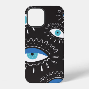 Funda Para iPhone 12 Ojo tribal indio azteca dibujado a mano con plumas
