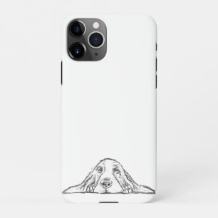 Funda Para iPhone 11Pro ojos de perrito simple blanco negro