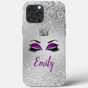 Funda Para iPhone 13 Pro Max Ojos de Purpura Real con Brillo Monograma