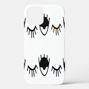 Funda Para iPhone 12 Ojos pintados a mano patrón de tinta