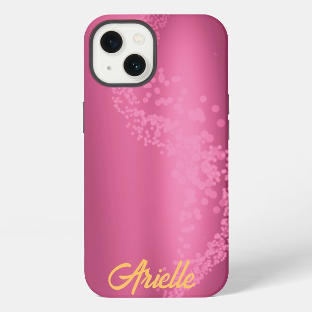Funda Para iPhone Ola de Bokeh Gradiente Rosa Frambuesa (Reverso )