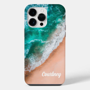 Funda Para iPhone 14 Pro Max Ola de Playa del Océano Tropical de Verano