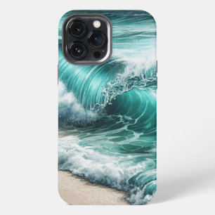 Funda Para iPhone 13 Pro Max Ola turquesa del océano