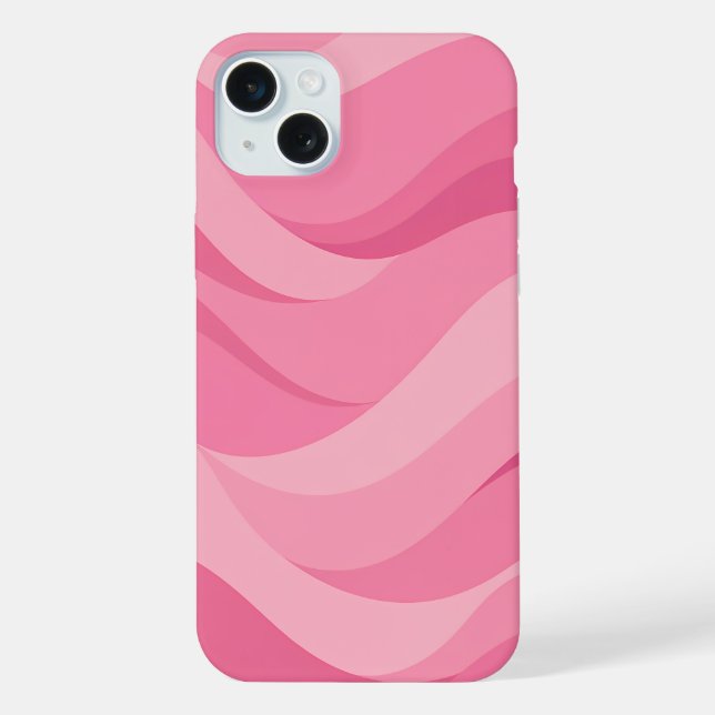 Funda Para iPhone Olas abstractas suaves de color rosa (Reverso )