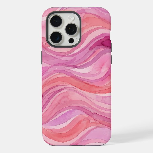 Funda Para iPhone Olas de acuarela rosadas (Reverso )
