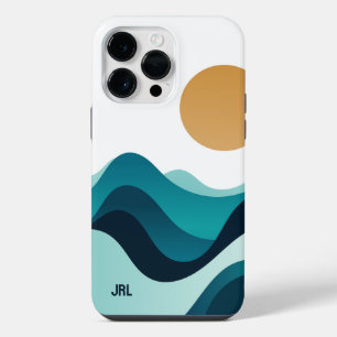 Funda Para iPhone 14 Pro Max Olas de océano abstractas personalizadas Sol Mínim