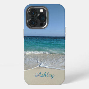 Funda Para iPhone 13 Pro Olas de Océano Azul en una playa del Caribe V2 Fun