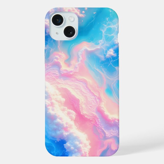 Funda Para iPhone Olas de océano azul mar de verano rosa playa turqu (Reverso )