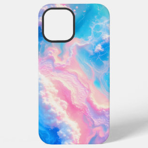Funda Para iPhone 12 Pro Max Olas de océano azul mar de verano rosa turquesa