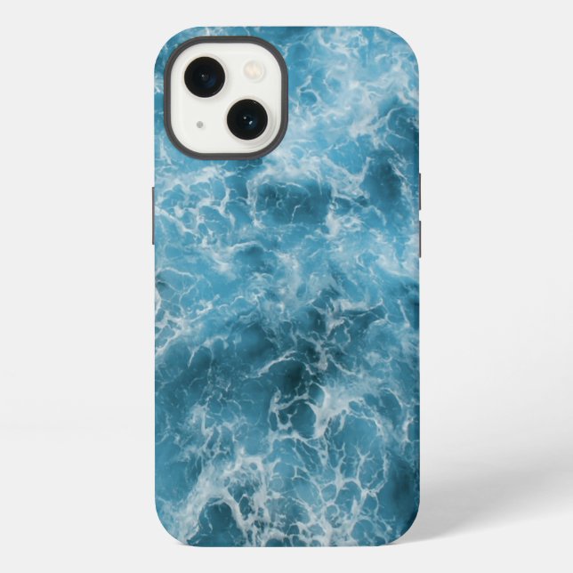 Funda Para iPhone Olas del océano azul (Reverso )