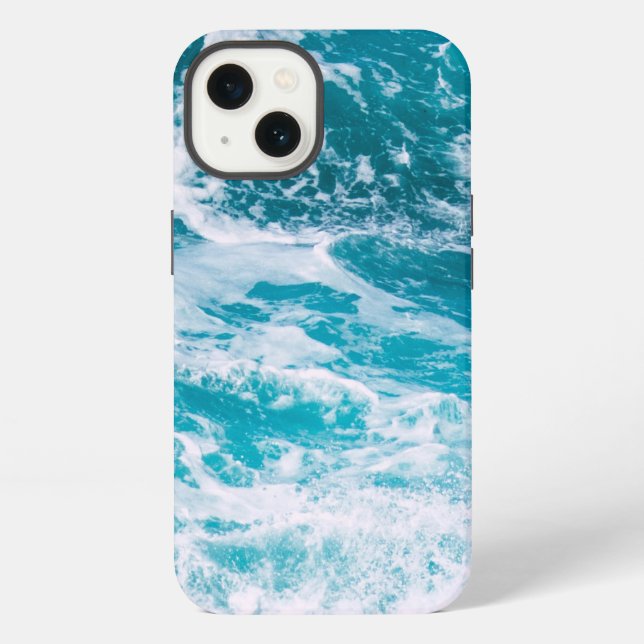 Funda Para iPhone Olas del océano azul (Reverso )