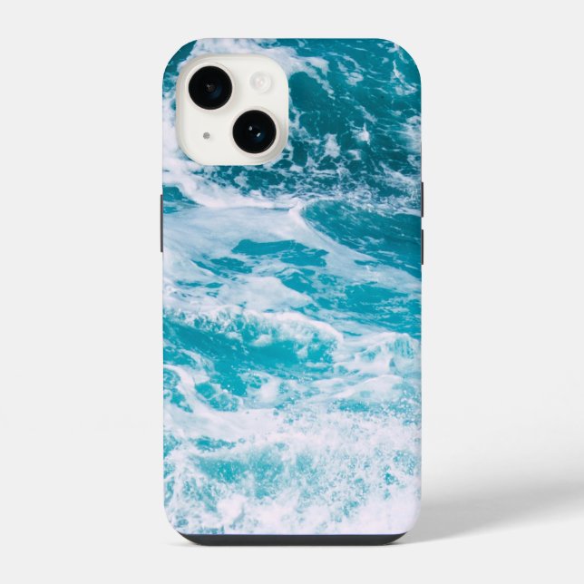 Funda Para iPhone Olas del Océano Azul  (Reverso )