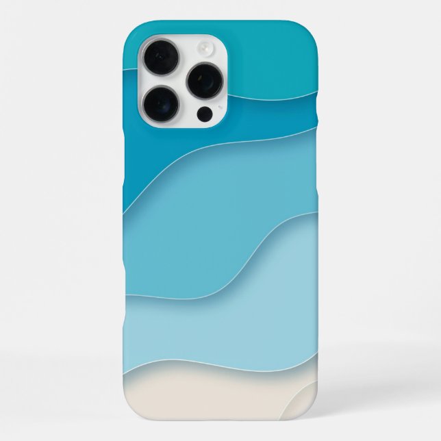 Funda Para iPhone Olas del océano azul en 3D (Reverso )