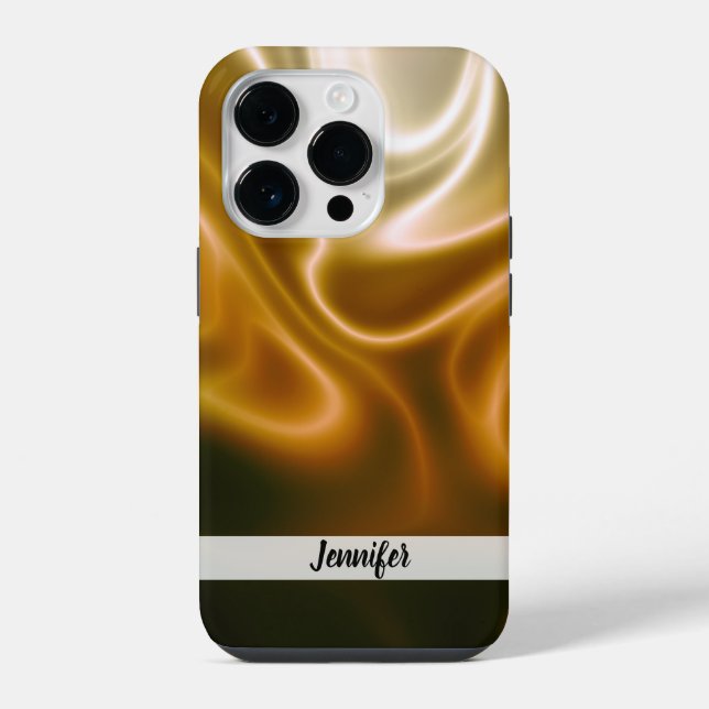 Funda Para iPhone Olas doradas de seda (Reverso )