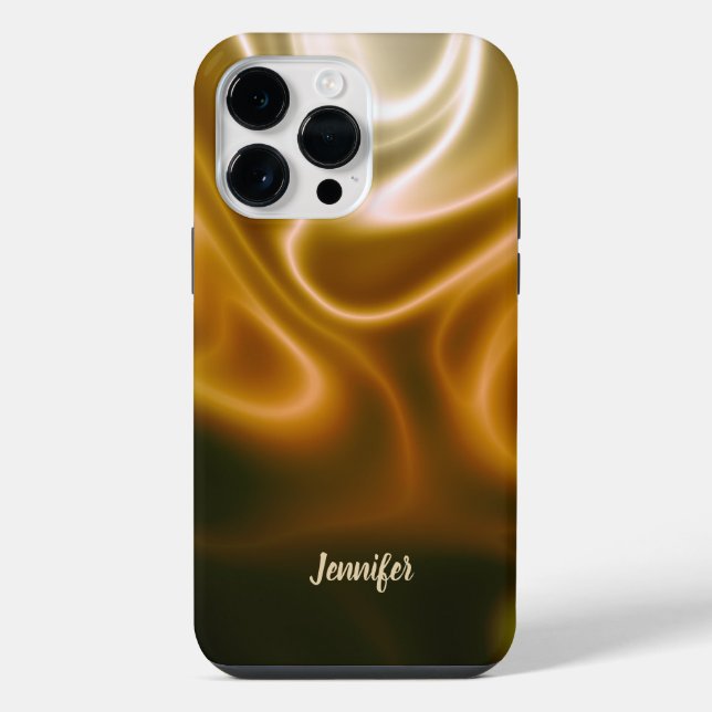 Funda Para iPhone Olas doradas de seda (Reverso )