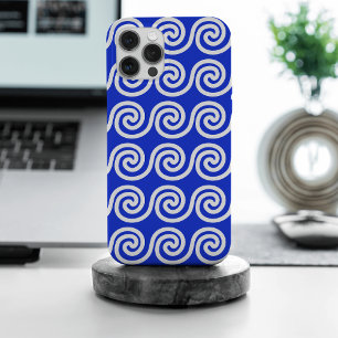 Olas Patrón Llave Meandro Griego Azul