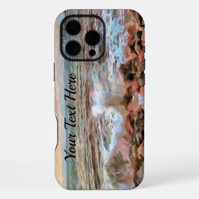 Funda Para iPhone Olas rocosas 0742 (Reverso )