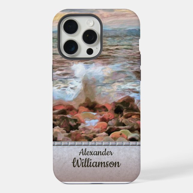 Funda Para iPhone Olas rocosas 0742 (Reverso )