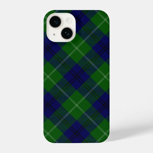 Funda Para iPhone Oliphant tartán azul verde a cuadros (Reverso )
