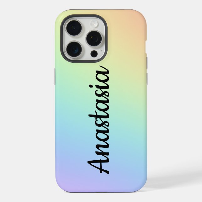 Funda Para iPhone Ombre arcoiris Pastel personalizado (Reverso )