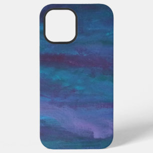 Funda Para iPhone 12 Pro Max Ombre Azul Abstracto Turquesa Verde Azul Violeta