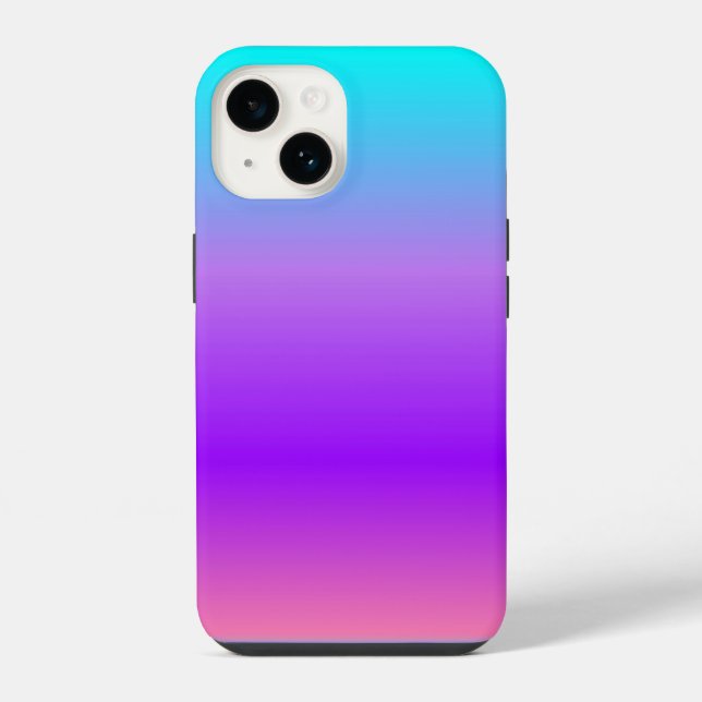 Funda Para iPhone Ombre Azul Morado  (Reverso )