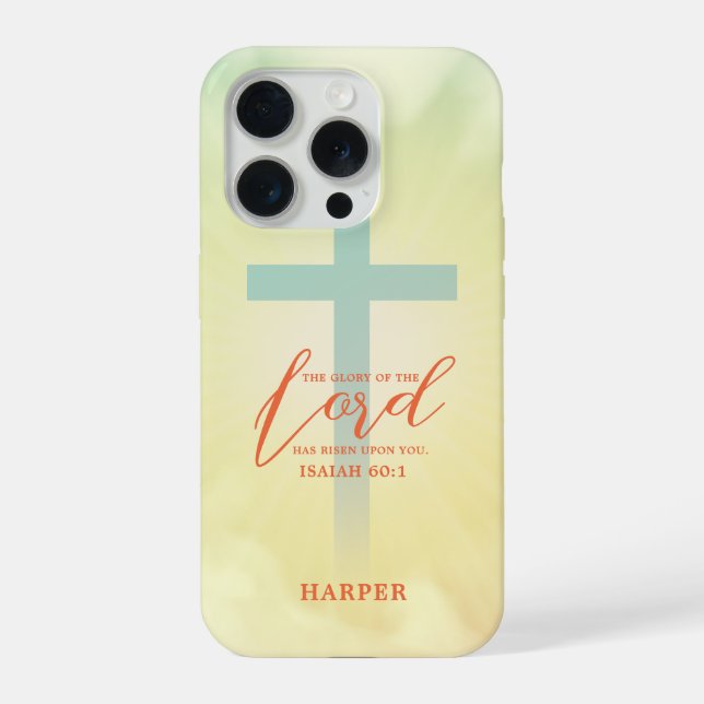 Funda Para iPhone Ombre Cross Scripture Personalized (Reverso )