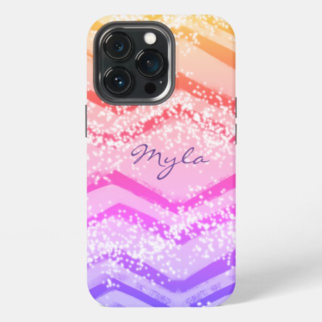 Funda Para iPhone Ombre rosa Zig Zag (Reverso )
